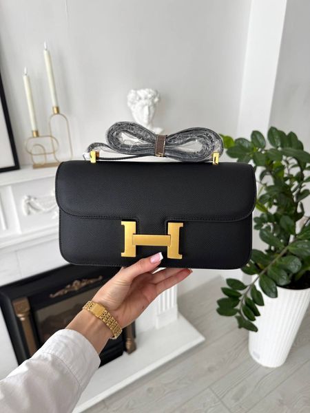 Модель в стилі Hermes Constance Black Gold 26см P15038 фото