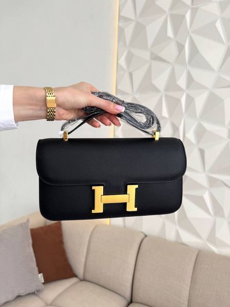 Модель в стилі Hermes Constance Black Gold 26см P15038 фото