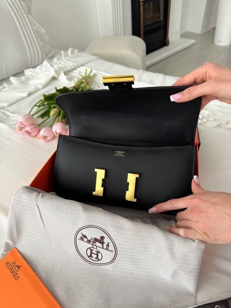 Модель в стилі Hermes Constance Black Gold 26см P15038 фото