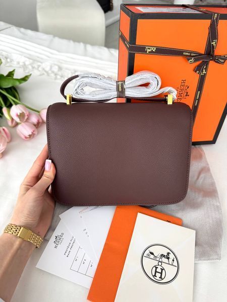 Сумка в стилі Hermes Constance Chocolate Gold P15040 фото