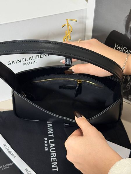 Сумка в стилі Yves Saint Laurent Hobo  Black/Gold 25 см 127-1 фото