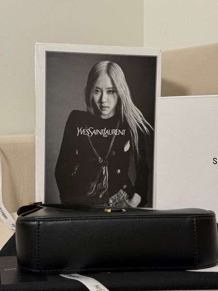 Сумка в стилі Yves Saint Laurent Hobo  Black/Gold 25 см 127-1 фото