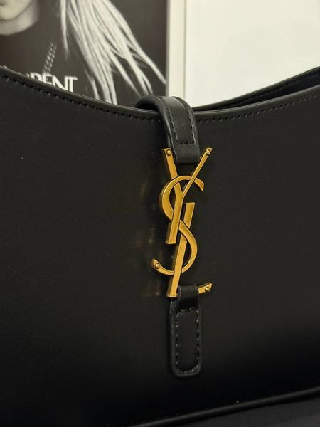 Сумка в стилі Yves Saint Laurent Hobo  Black/Gold 25 см 127-1 фото