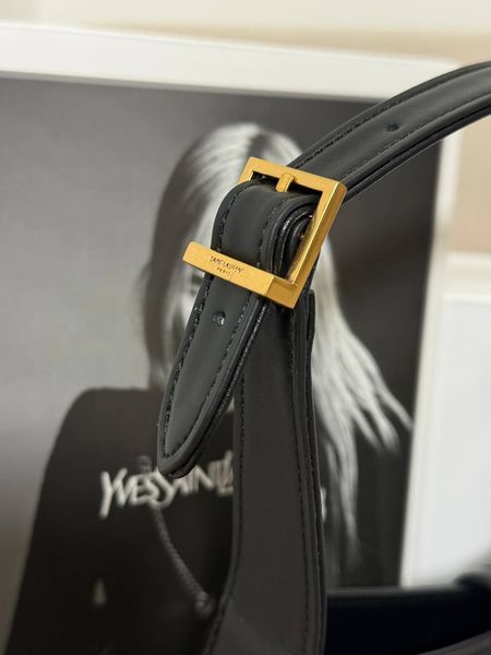Сумка в стилі Yves Saint Laurent Hobo  Black/Gold 25 см 127-1 фото