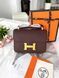 Сумка в стилі Hermes Constance Chocolate Gold
