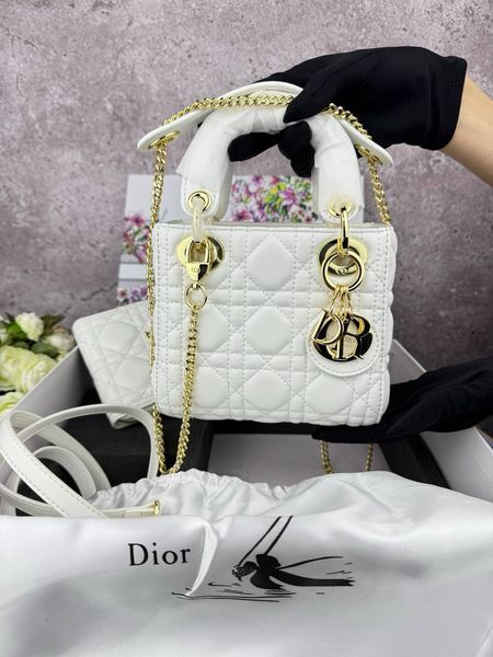 Сумка в стилі Dior Lady Milk Gold + гаманець P6023 фото