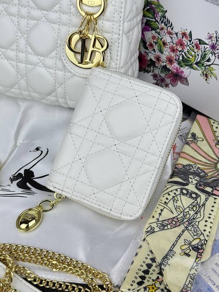 Сумка в стилі Dior Lady Milk Gold + гаманець P6023 фото