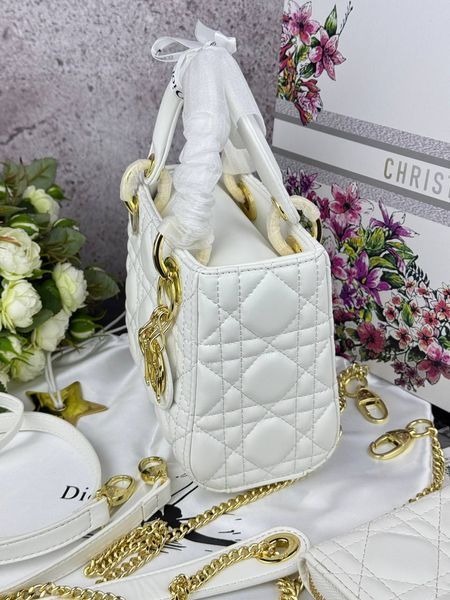 Сумка в стилі Dior Lady Milk Gold + гаманець P6023 фото