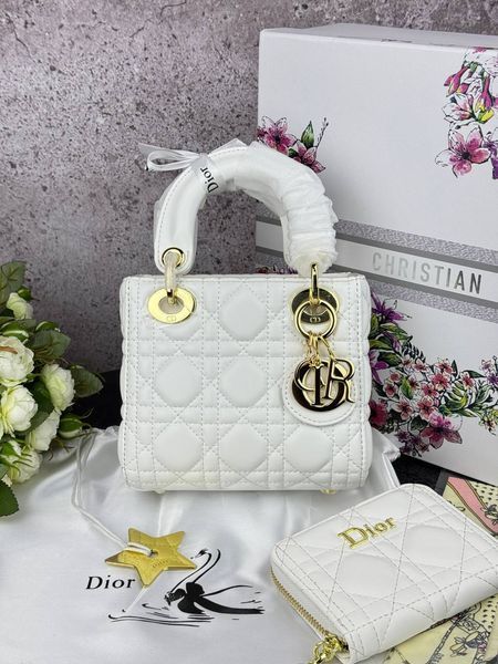 Сумка в стилі Dior Lady Milk Gold + гаманець P6023 фото