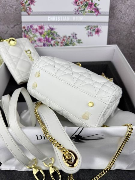 Сумка в стилі Dior Lady Milk Gold + гаманець P6023 фото