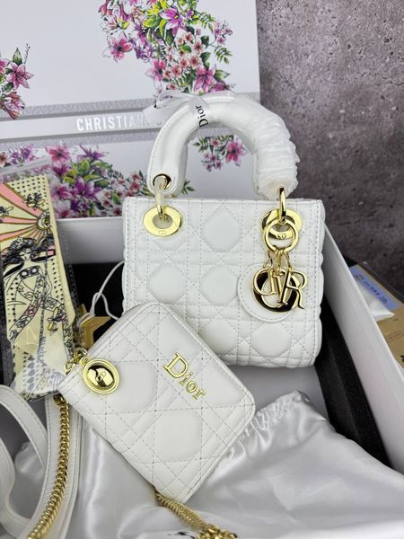 Сумка в стилі Dior Lady Milk Gold + гаманець P6023 фото