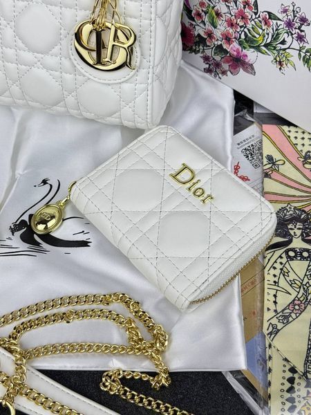 Сумка в стилі Dior Lady Milk Gold + гаманець P6023 фото