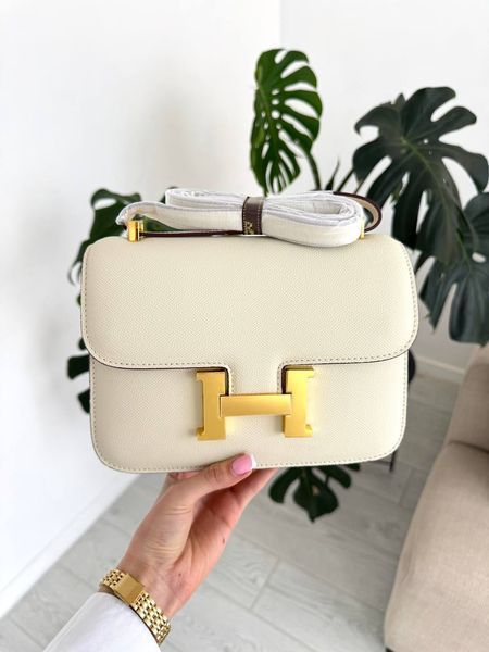 Сумка в стилі Hermes Constance Milk Gold P15039 фото