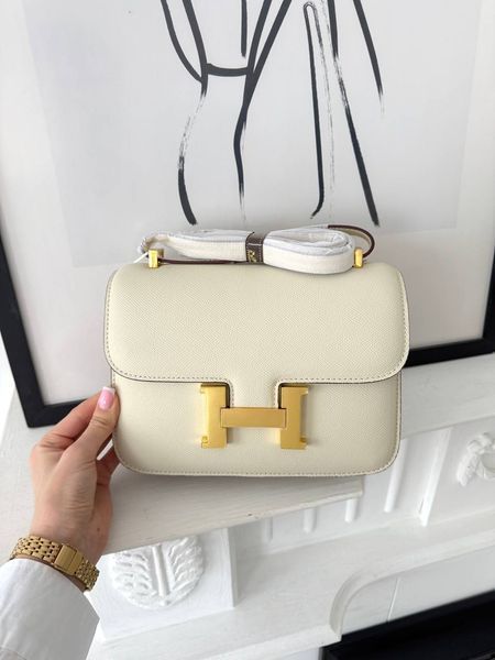 Сумка в стилі Hermes Constance Milk Gold P15039 фото