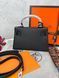 Модель в стиліHermes Kelly mini Black Silver 19см  P15021 фото 3
