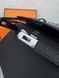 Модель в стиліHermes Kelly mini Black Silver 19см  P15021 фото 5