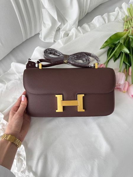 Сумка в стилі Hermes Constance Chocolate Gold  P15037 фото