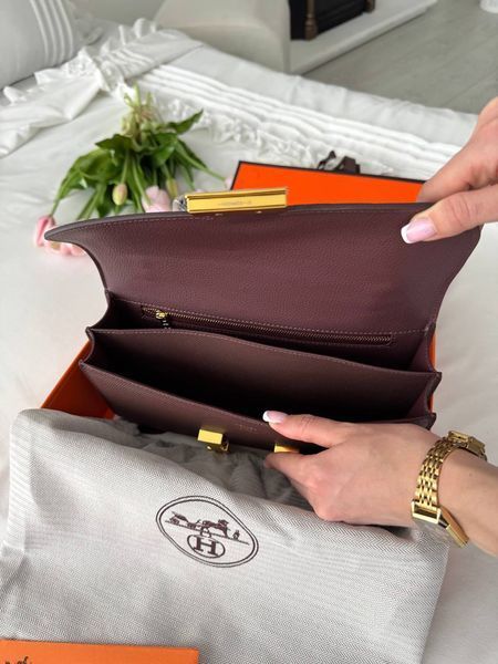 Сумка в стилі Hermes Constance Chocolate Gold  P15037 фото