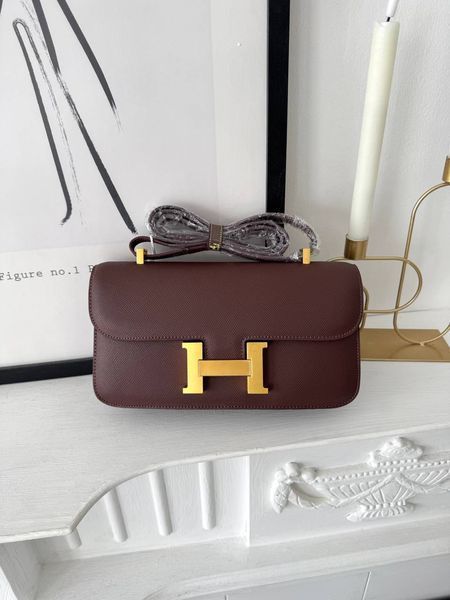 Сумка в стилі Hermes Constance Chocolate Gold  P15037 фото
