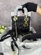 Сумка в стилі Dior Lady Black Gold + гаманець P6022 фото 5