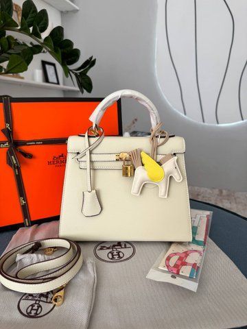 Сумка в стилі Hermes Kelly 25 Milk Gold P15025 фото