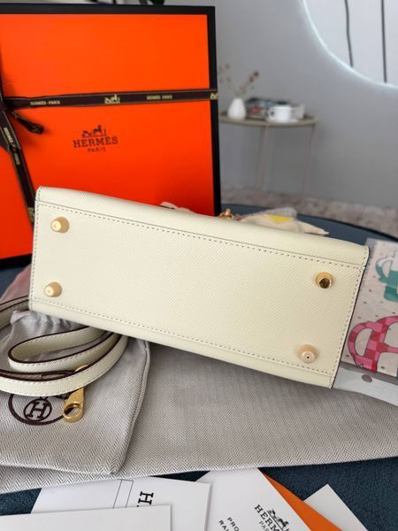 Сумка в стилі Hermes Kelly 25 Milk Gold P15025 фото
