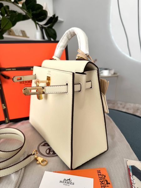 Сумка в стилі Hermes Kelly 25 Milk Gold P15025 фото