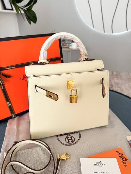 Сумка в стилі Hermes Kelly 25 Milk Gold P15025 фото