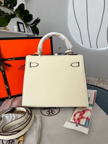 Сумка в стилі Hermes Kelly 25 Milk Gold P15025 фото