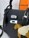 Модель в стилі Hermes Kelly 25 Black Silver  P15012 фото 8