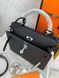 Модель в стилі Hermes Kelly 25 Black Silver  P15012 фото 7