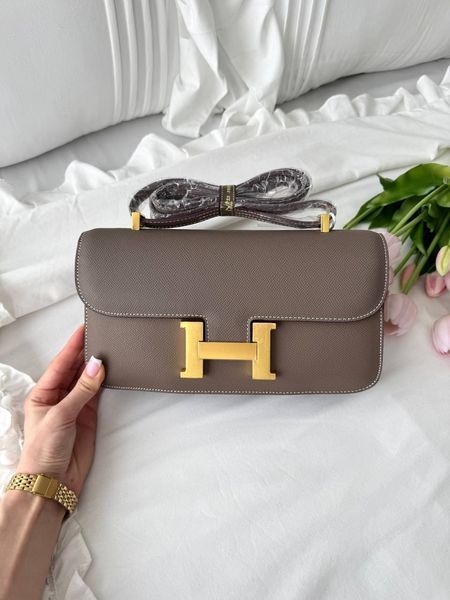 Сумка в стилі Hermes Constance Gray Gold P15036 фото
