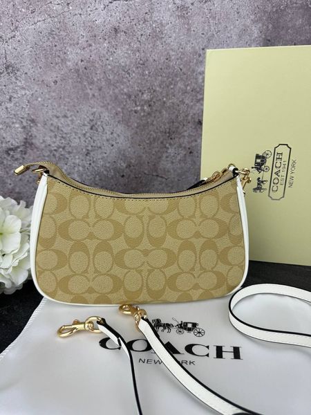 Сумка в стилі Coach Beige/White P9038 фото