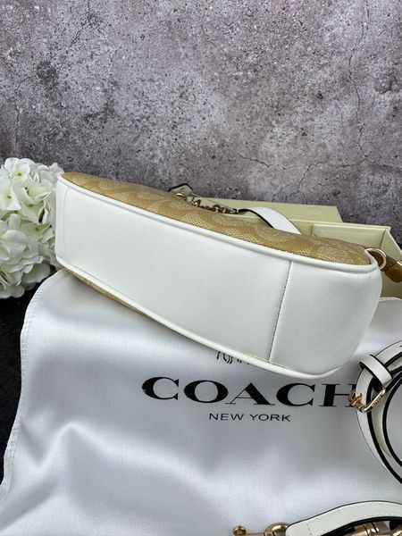 Сумка в стилі Coach Beige/White P9038 фото