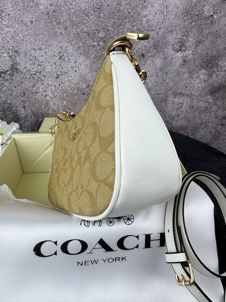 Сумка в стилі Coach Beige/White P9038 фото
