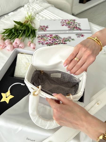 Сумка в стилі Dior Lady Milk Gold + гаманець P6032 фото