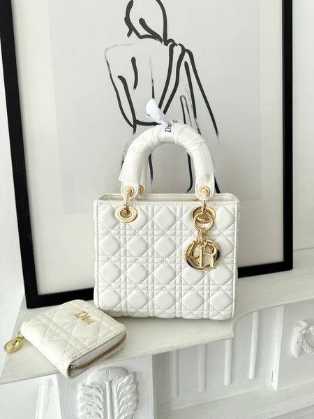 Сумка в стилі Dior Lady Milk Gold + гаманець P6032 фото