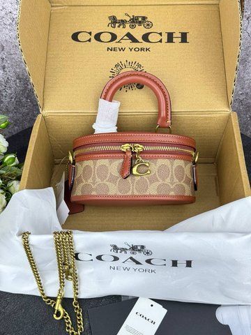 Сумка в стилі Coach Brown P9037 фото