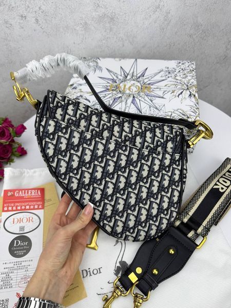 Сумка в стилі Dior Saddle Black Logo P6038 фото