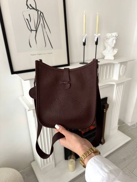 Модель в стилі Hermes Evelyne Chocolate 19см  P15053 фото