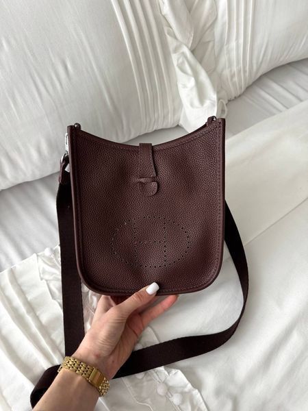 Модель в стилі Hermes Evelyne Chocolate 19см  P15053 фото