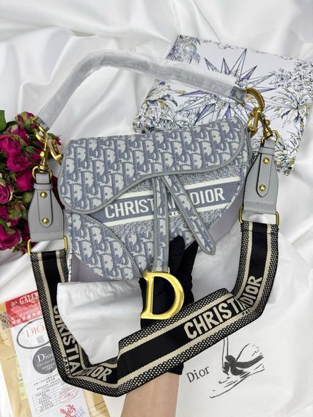 Сумка в стилі Dior Saddle Grey P6042 фото
