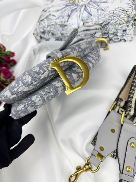 Сумка в стилі Dior Saddle Grey P6042 фото