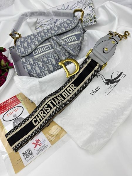 Сумка в стилі Dior Saddle Grey P6042 фото