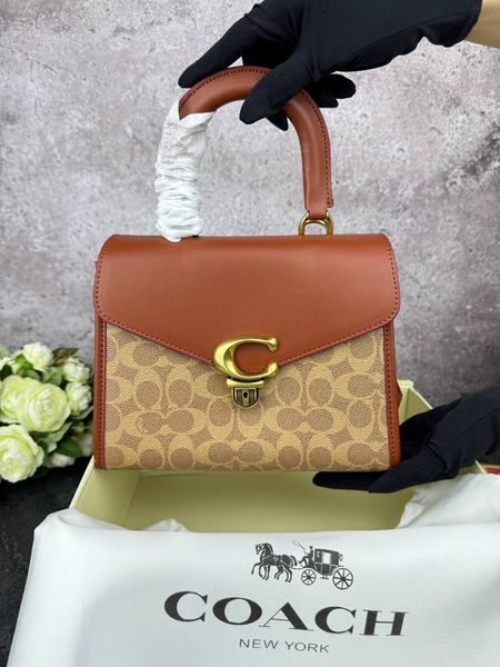 Сумка в стилі Coach Brown P9033 фото