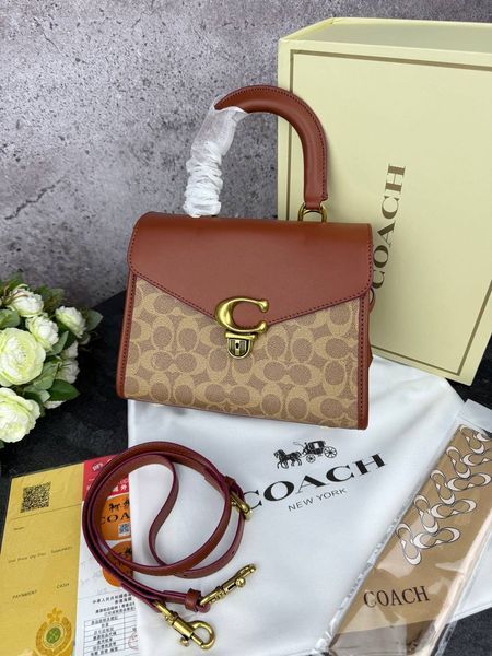 Сумка в стилі Coach Brown P9033 фото