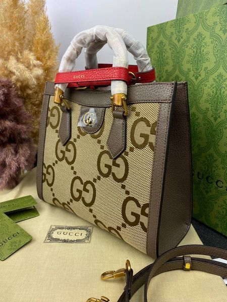 Сумка в стилі Gucci Diana Jumbo Brown P11006 фото