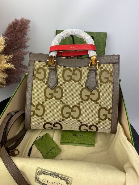 Сумка в стилі Gucci Diana Jumbo Brown P11006 фото
