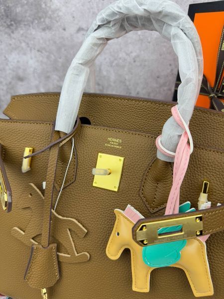 Сумка в стилі Hermes Birkin Brown Gold  P15015 фото