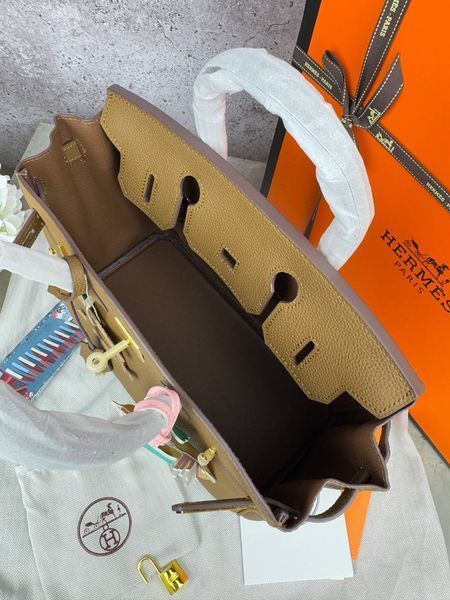 Сумка в стилі Hermes Birkin Brown Gold  P15015 фото